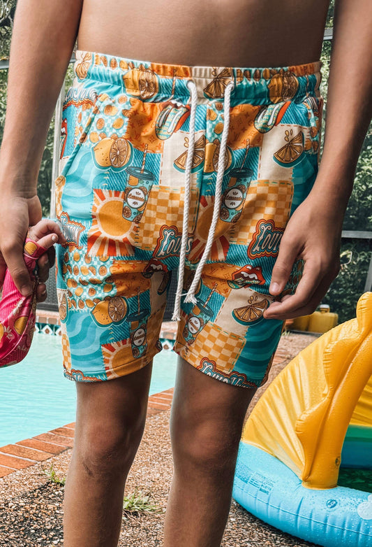 BOUJEE LV LEMON SWIM SHORTS