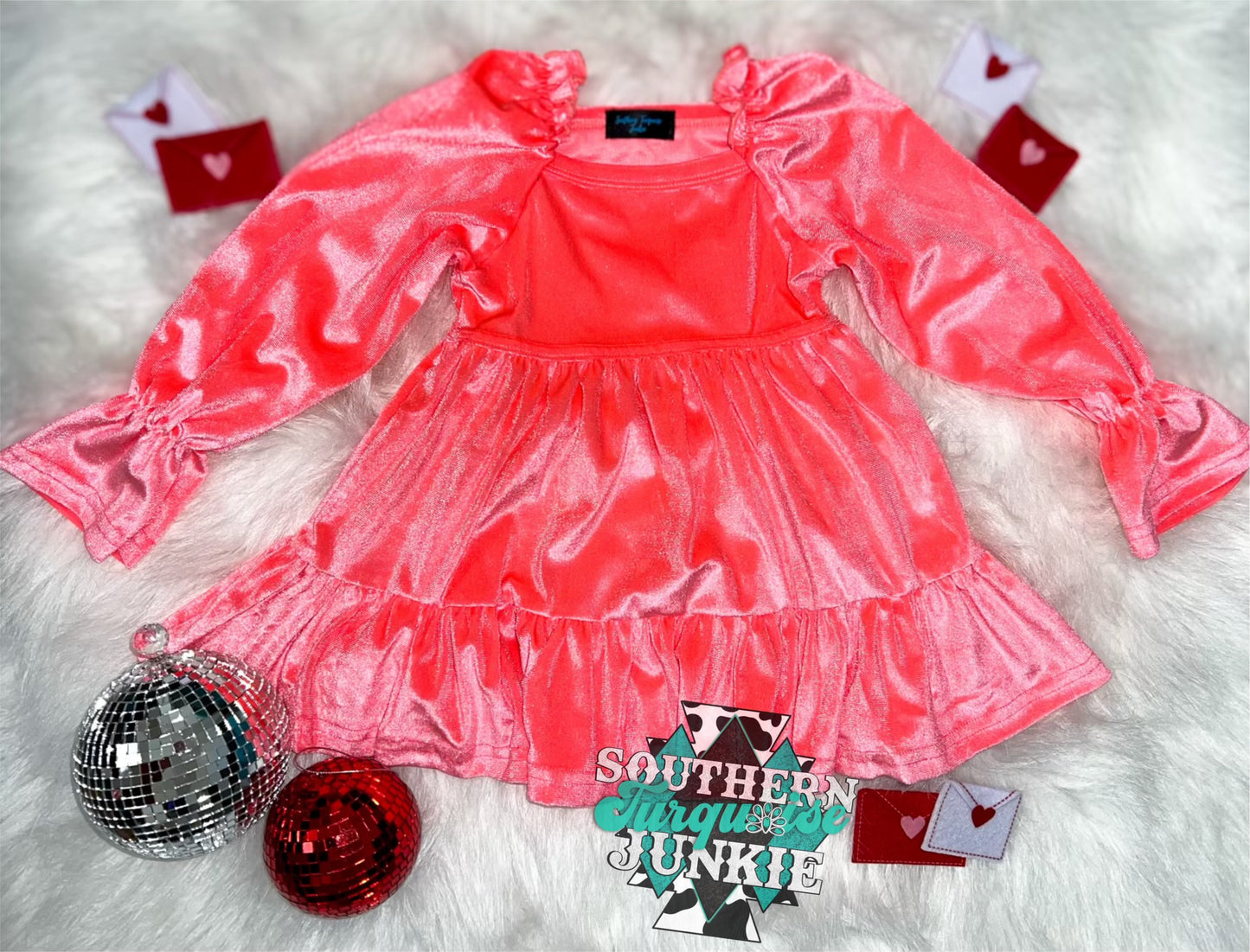 SWEETHEART PINK VELVET DRESS