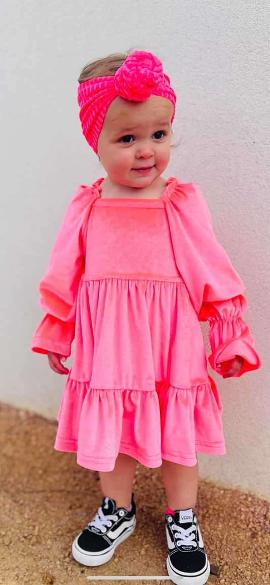 SWEETHEART PINK VELVET DRESS